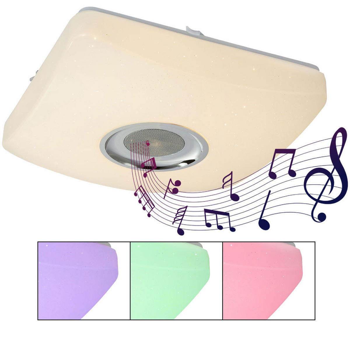 LED DECKENLEUCHTE Metall Weiß AYLEEN - Weiß, Metall (37/37/9cm) - Globo Lighting