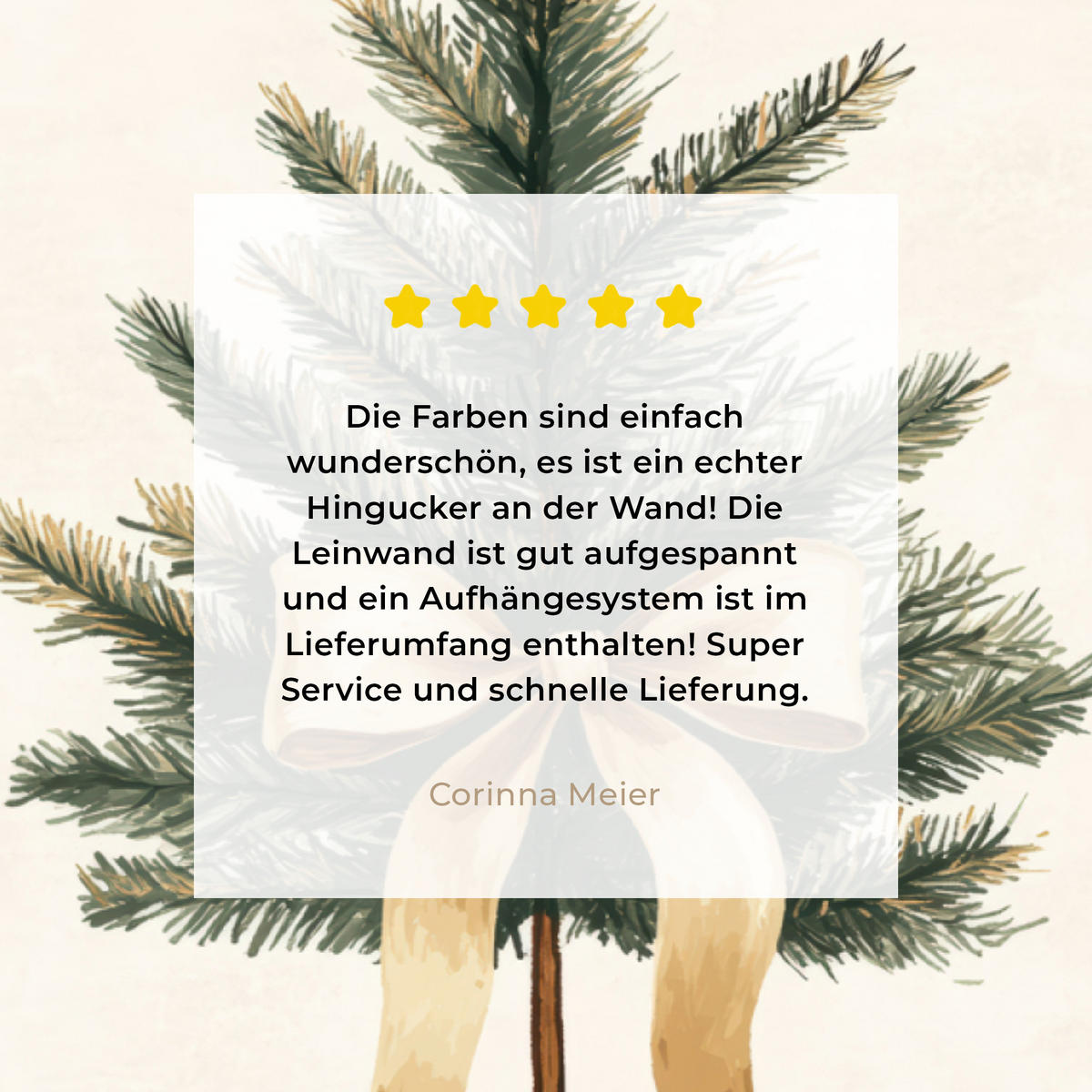 LEINWANDBILD Weihnachtsbaum - Weihnachten - Frohe Weihnachten - Beige Wandbilder 80x60 cm - Sandfarben, Textil (80/60cm) - MuchoWow