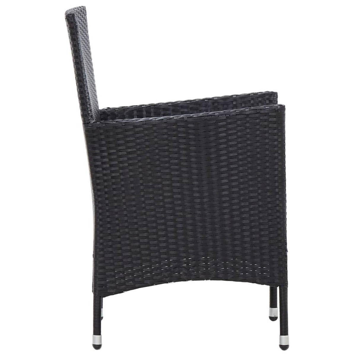 GARTEN-ESSGRUPPE 7-teilig Mit Auflagen Poly Rattan Schwarz - Schwarz, Naturmaterialien/Kunststoff - vidaXL