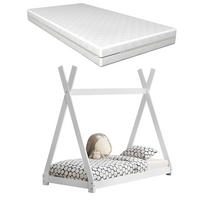 KINDERBETT Onejda mit Matratze - Weiß, Holz/Textil (80/160cm) - [en.casa]