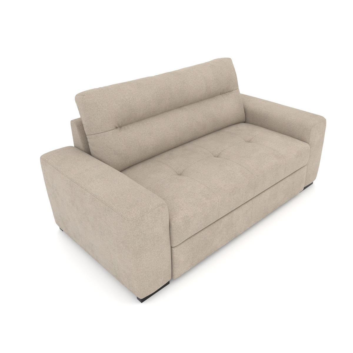 2-SITZER Carlisle Chenille Beige 183/97/93 cm - Taupe, Kunststoff/Textil (183/93/97cm) - foamnova