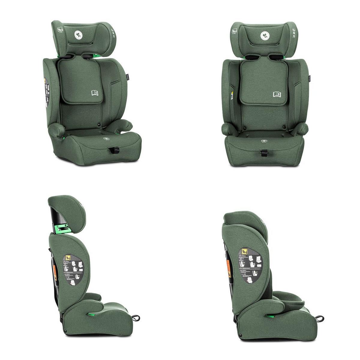 KINDERSITZ Adventure (76-150 cm) dunkelgrün Kopfstütze verstellbar, bis 36 kg, i-Sze, Polyester, Sicherheitsgurt - Grün, Kunststoff (46/78/40cm) - Lorelli