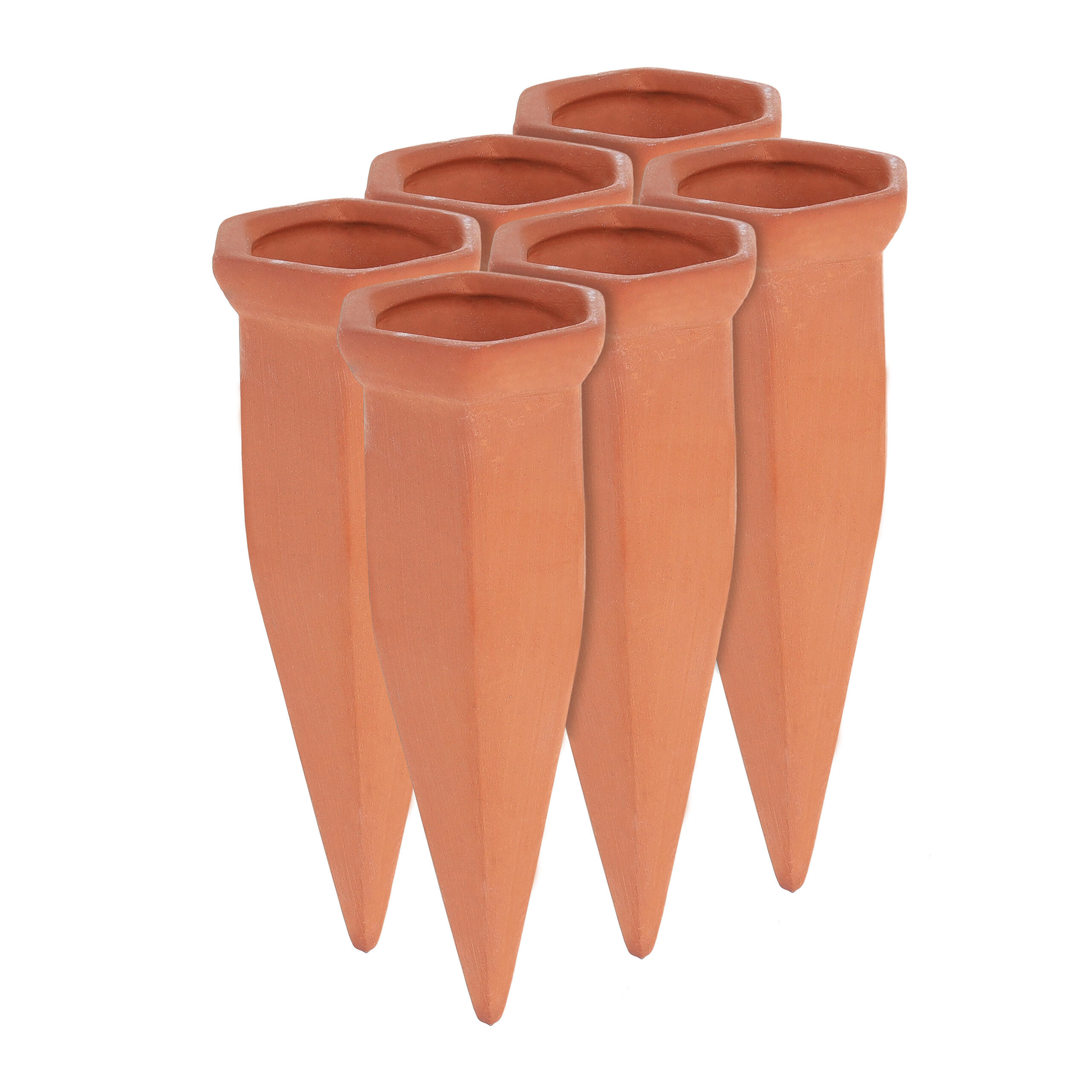 6XTONKEGEL - Braun, Keramik (5/13/4.5cm) - Relaxdays