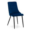 STUHL UNO gepolstert - dunkelblau - Samt Velours - Schwarz/Dunkelblau, Textil/Metall (48/95/57cm) - NEW HOME