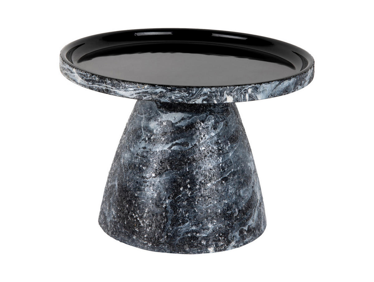 BEISTELLTISCH Mosaic Marble Schwarz 42/42/29 cm - Schwarz, Metall (42/42/29cm) - Leitmotiv