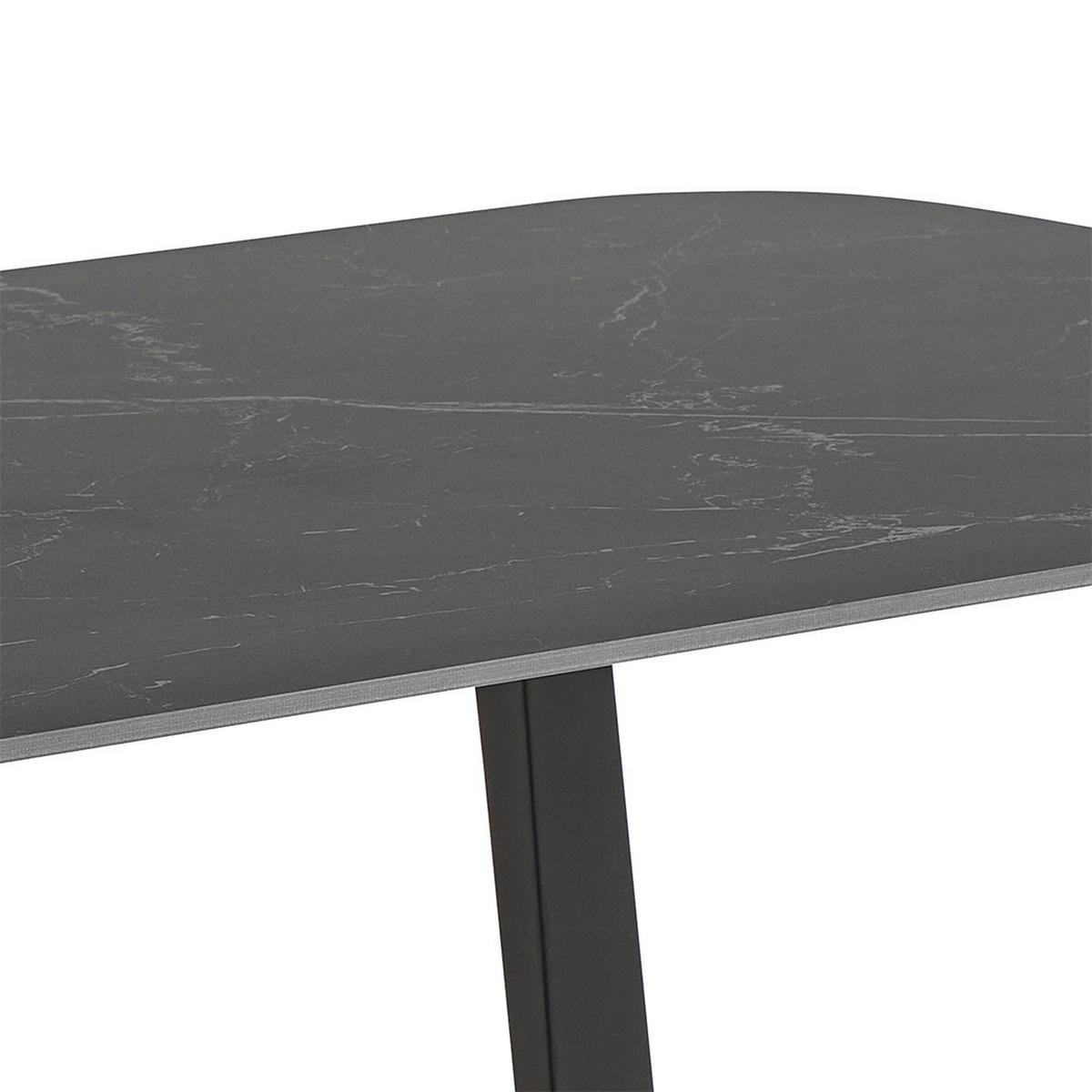 ESSTISCH, Antalya, Schwarz, Metall / Keramik, 180 x 90 x 75 cm - Schwarz, Metall (90/180/75cm) - ebuy24