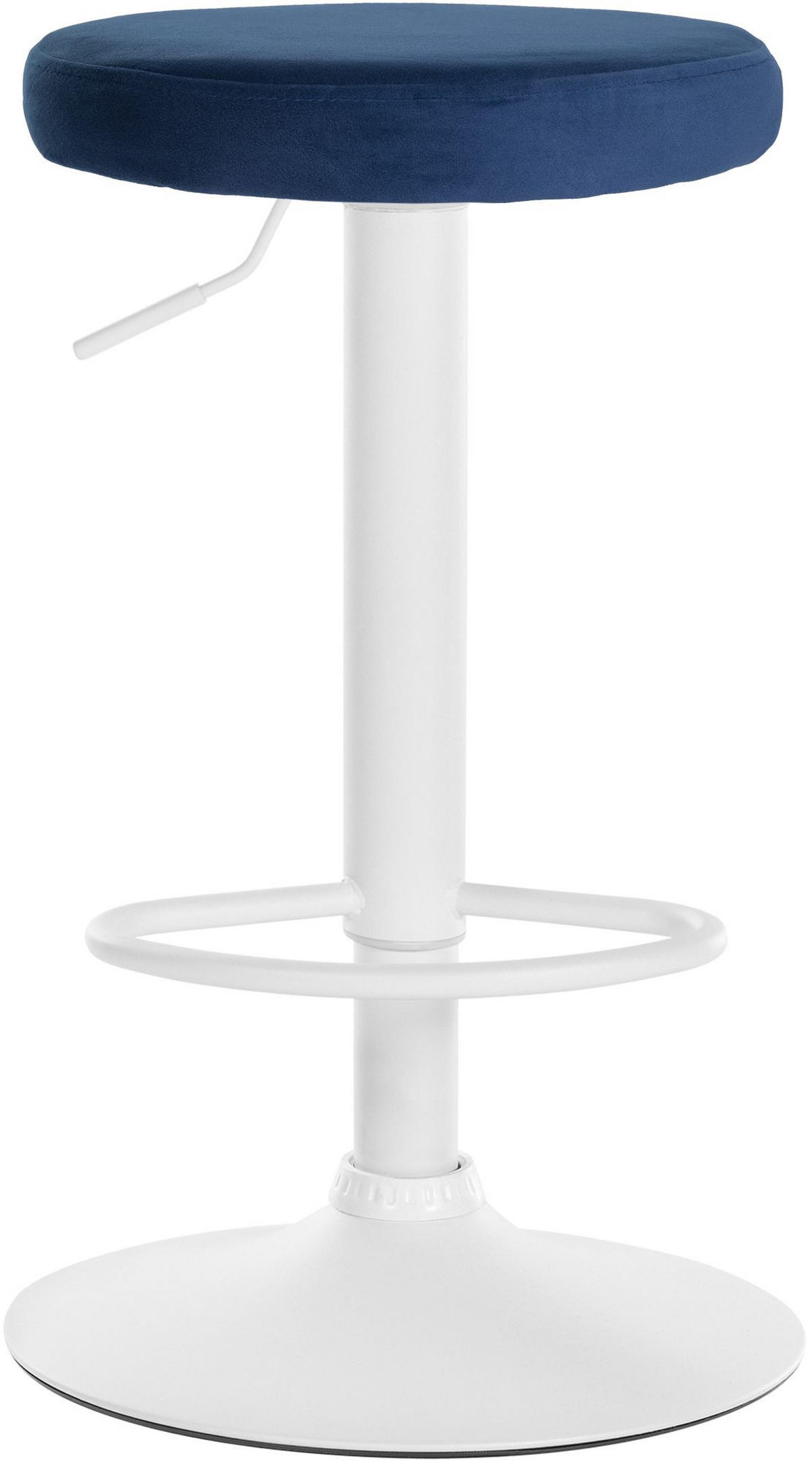 BARHOCKER Samt blau - Blau/Weiß, Textil/Metall (38.5/60/38.5cm) - CLP