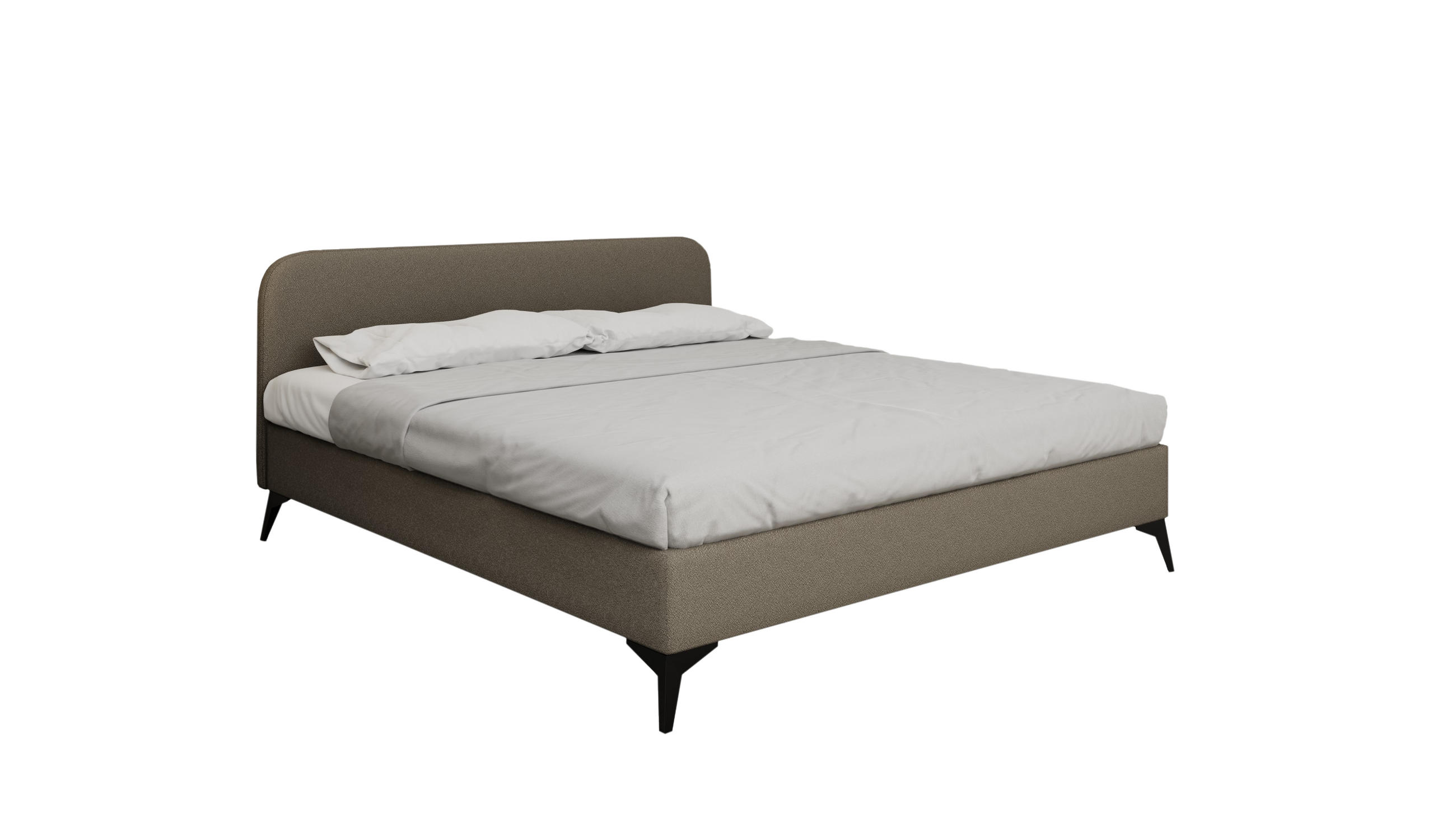 POLSTERBETT Mavilo 180 x 200 cm mit Bettkasten und Lattenrost ohne matratze - braun - Braun, Holz (180/200cm) - Panda Möbel