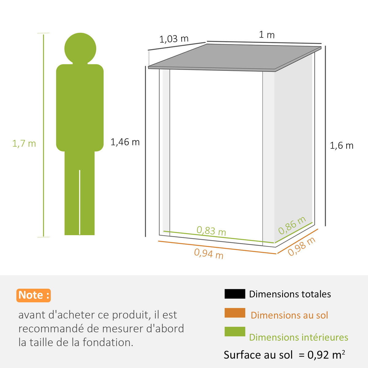 GERÄTEHAUS DE-16883 abschließbare Tür 1 m² Braun/Weiß - Braun, Metall (103/160/100cm) - ComfortXL