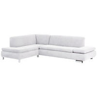 ECKSOFA mit Ottomane links Kaye Bezug Veloursstoff Metallfuß verchromt / creme - Weiß, Kunststoff (190/270cm) - 58aufmkessel