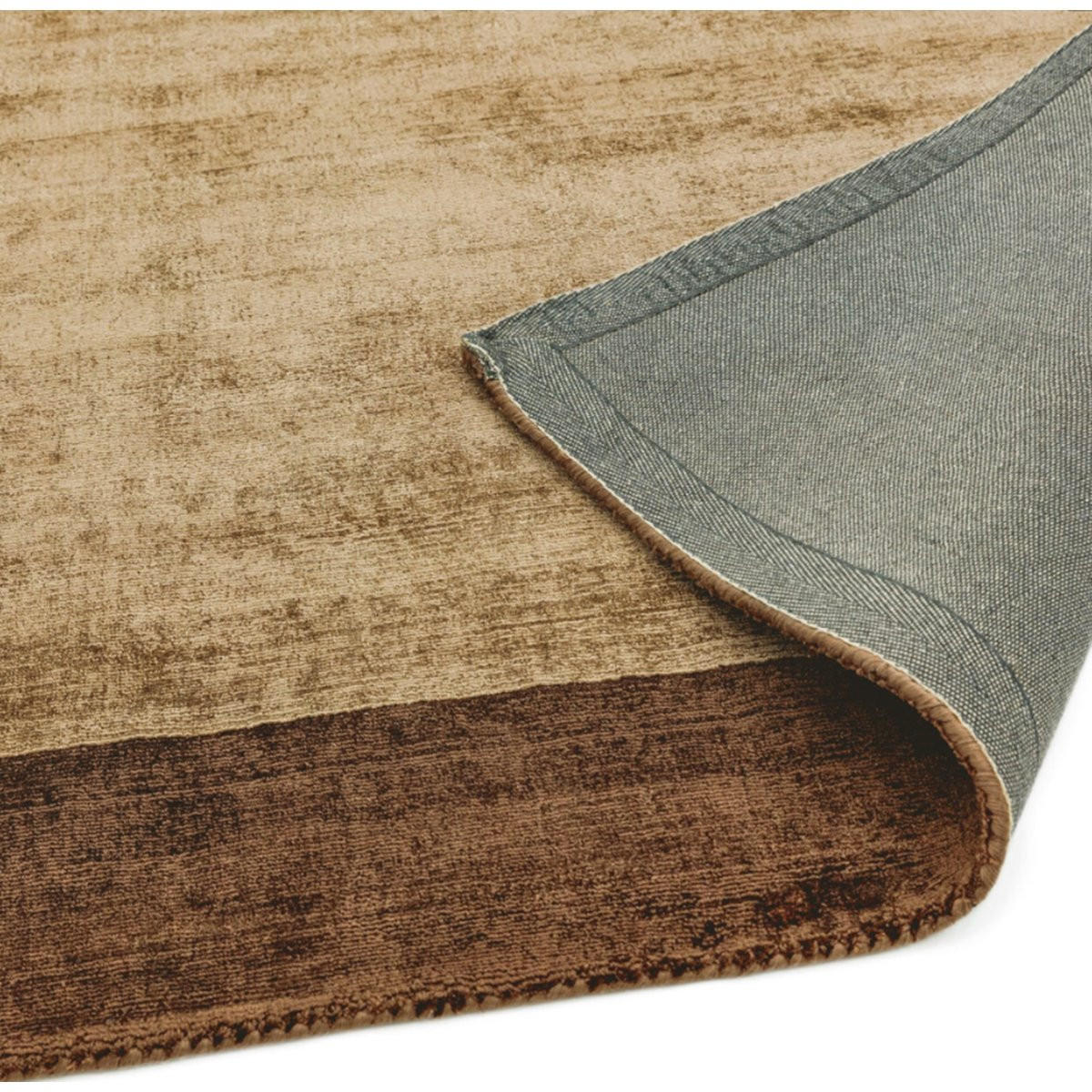 TEPPICH Einfarbiger handgefertigter mit Kanten LAME Braun 150 x 150 cm - Braun, Textil (150/150cm) - Novatrend