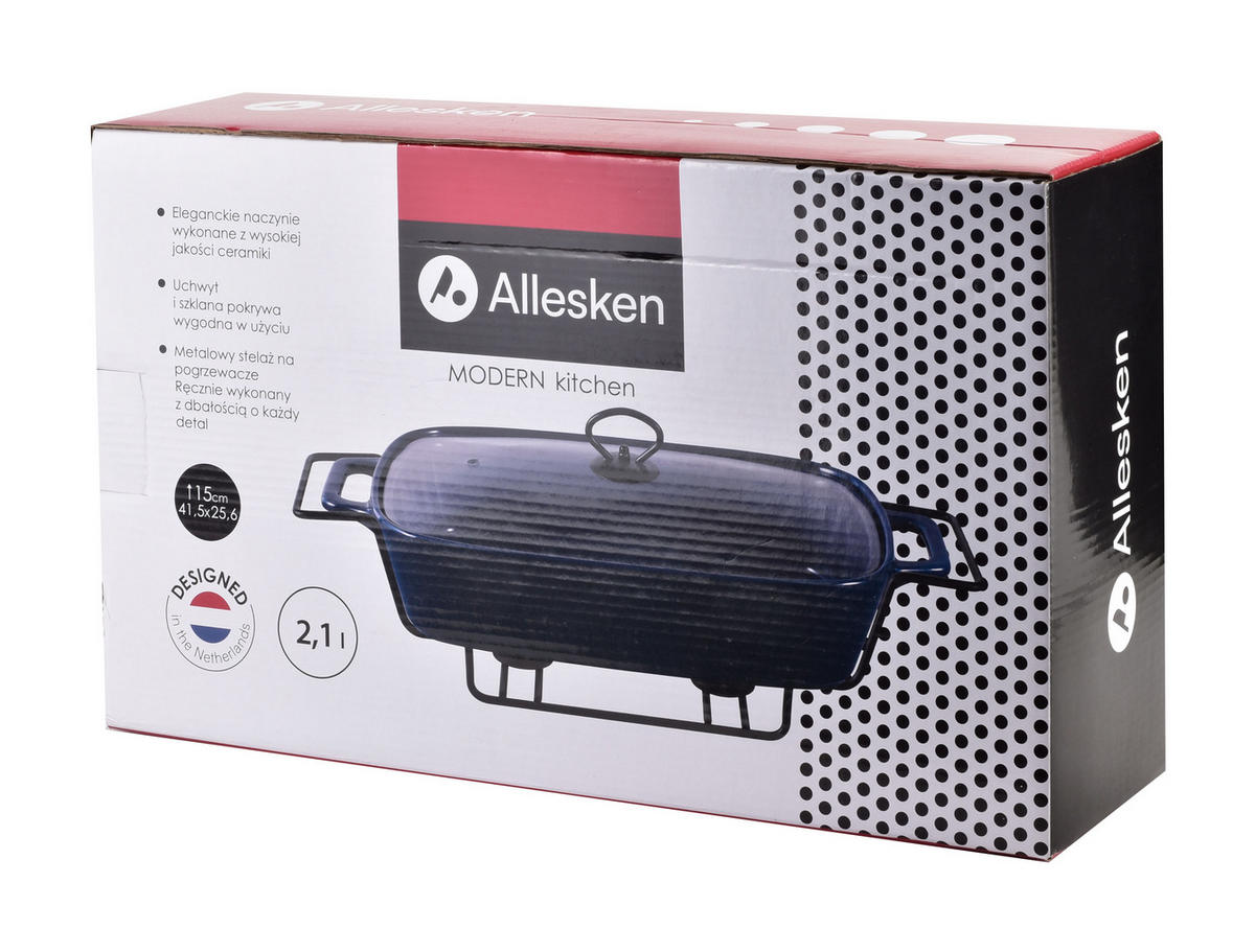 AUFLAUFFORM Modern Kitchen Blau 41.5/25.6/15 cm Keramik - Dunkelblau, Keramik (25.6/15/41.5cm) - Mondex