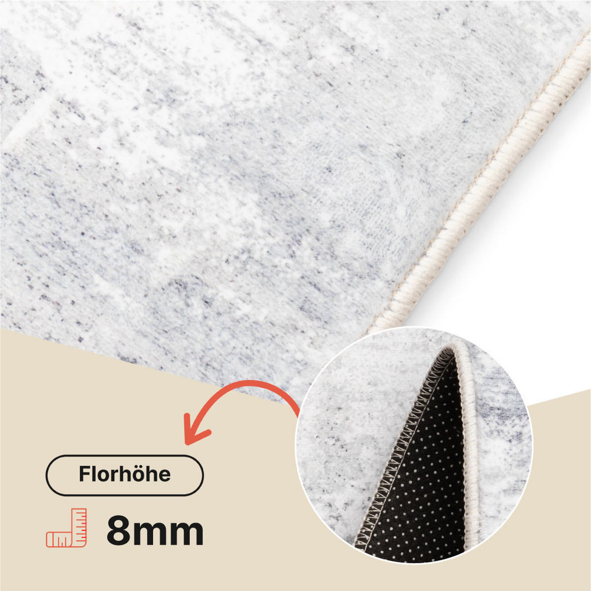 TEPPICH ASH Grau 200/300 cm - Grau, Textil (200/300cm) - Tapiso