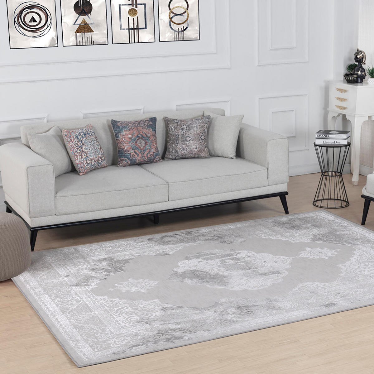 VINTAGE-TEPPICH 120x170 cm Grau - Beige, Naturmaterialien/Textil (120/170cm) - LIVABLISS
