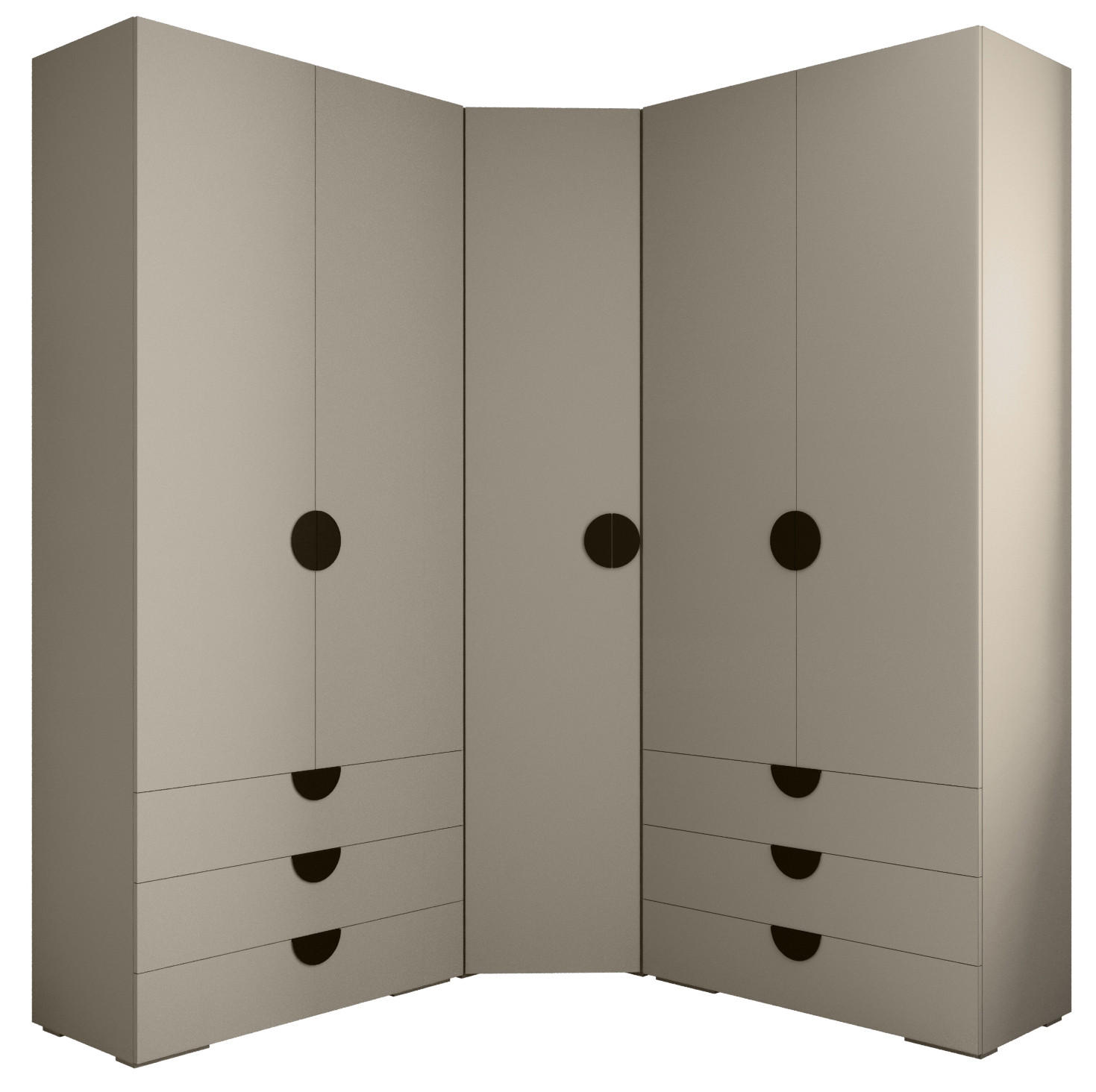 Abiks Möbel Garderoben-Set Kaschmir, Schwarz 181.7x236.7x47 cm