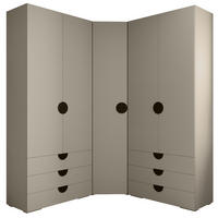 GARDEROBEN-SET 236,7/181,7/47 - Kaschmir/Schwarz, Holz/Kunststoff (181.7/236.7/47cm) - Abiks Möbel