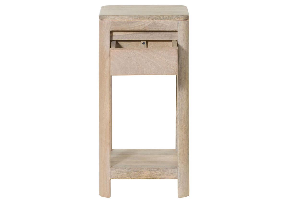 BEISTELLTISCH Mango 30x30x60 weiß lackiert TORONTO #312 - Weiß, Holz (30/30/60cm) - Massivmoebel24
