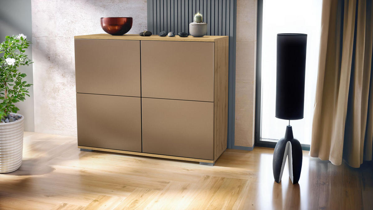 KOMMODE Rova Bronze Optik - Bronzefarben, Holzwerkstoff (92.5/75.5/35cm) - Vladon