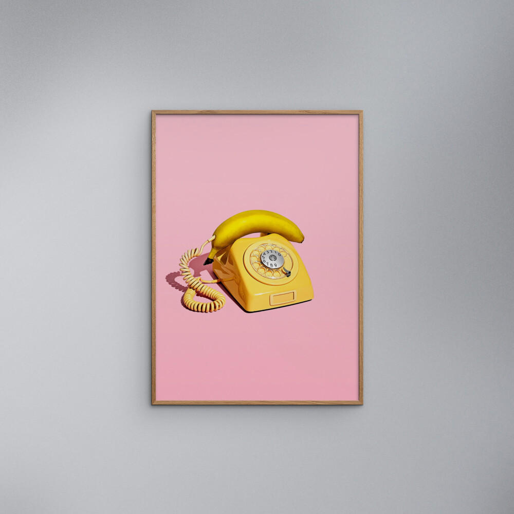POSTER Supermercat - Banana phone - Pink, Papier (30/40/0.1cm) - Poster&Frame