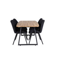 TISCHGRUPPE Schwarz - Schwarz, Holzwerkstoff (85/75/160cm) - ebuy24