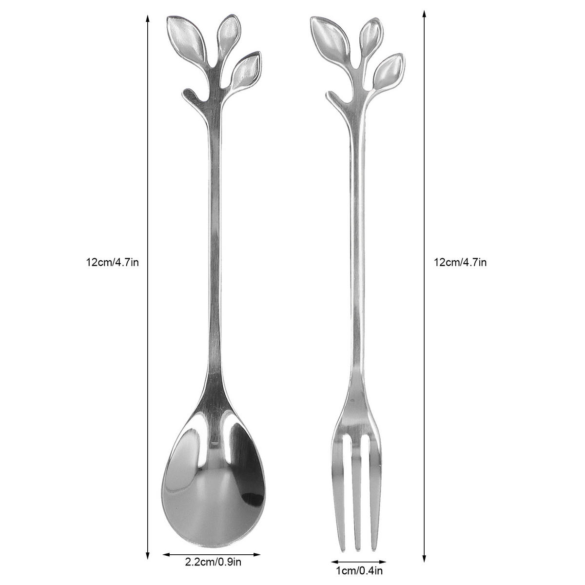 BESTECK-SET 2-teiliges Edelstahl Löffel und Gabel silber - Silberfarben, Metall