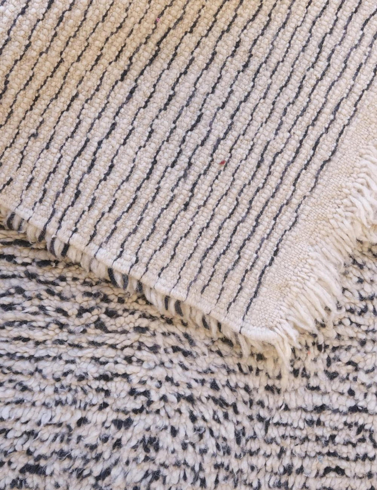 BERBERTEPPICH aus reiner Wolle 112x 133 cm - Weiß, Naturmaterialien (112/133cm) - AFK Living