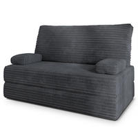 POHOVKA z pěny LADIA s funkcí spaní Manšestrová látka Grafitová - tmavě šedá/antracitová, textil (140/86/60cm) - MASSENO