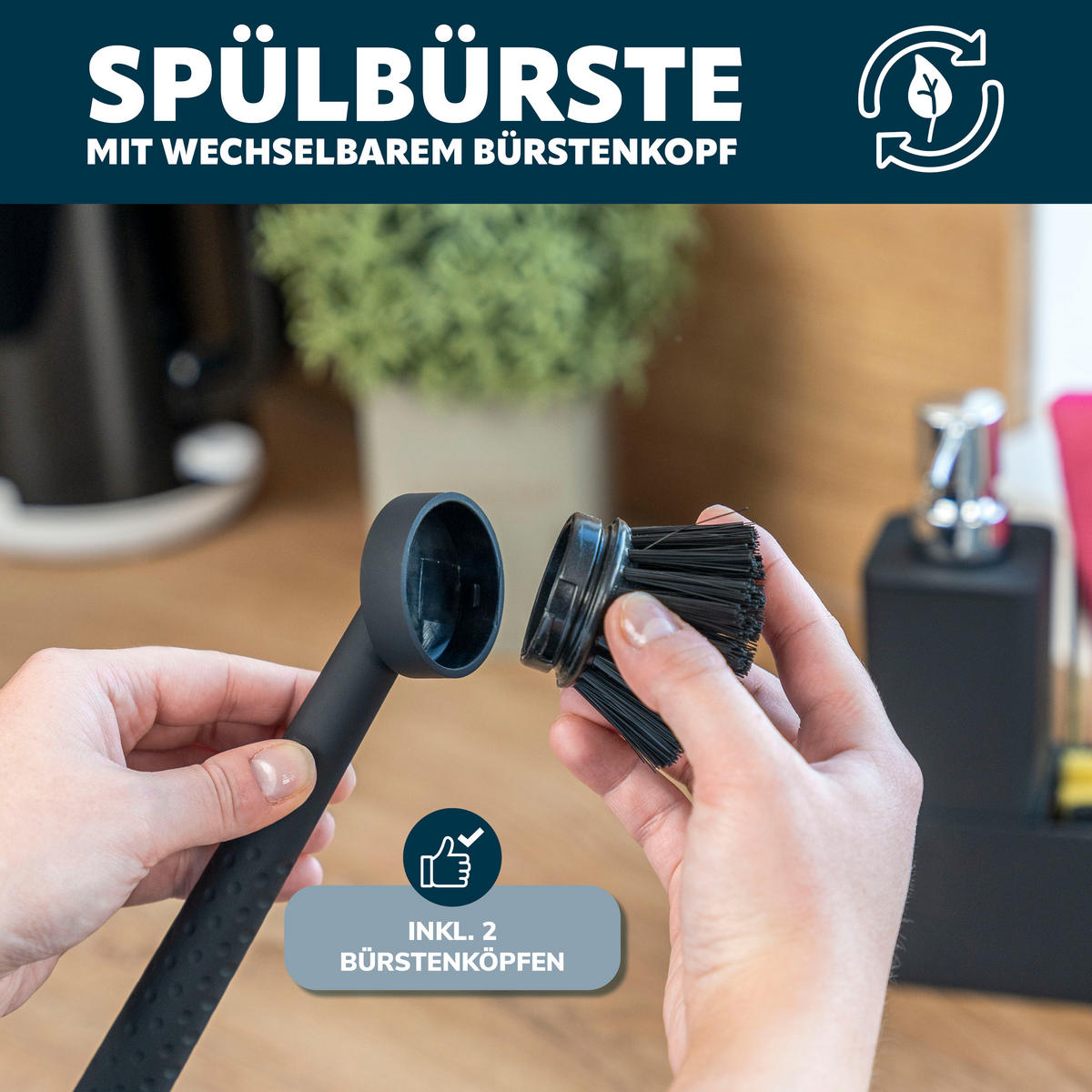 ELUNO Spülbecken Organizer Set, matt schwarz - Schwarz, Kunststoff (20.5/21/6.5cm) - eluno