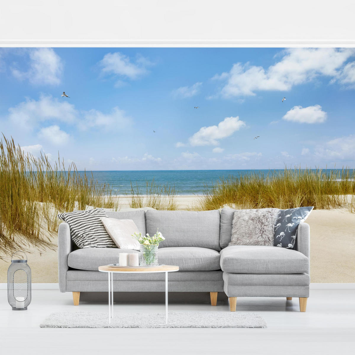 FOTOTAPETE Strand an der Nordsee 288/190 cm - Eichefarben, Papier (288/190cm) - Bilderwelten