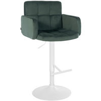 BARHOCKER Samt dunkelgrün - Dunkelgrün/Weiß, Textil/Metall (60/93/56cm) - CLP