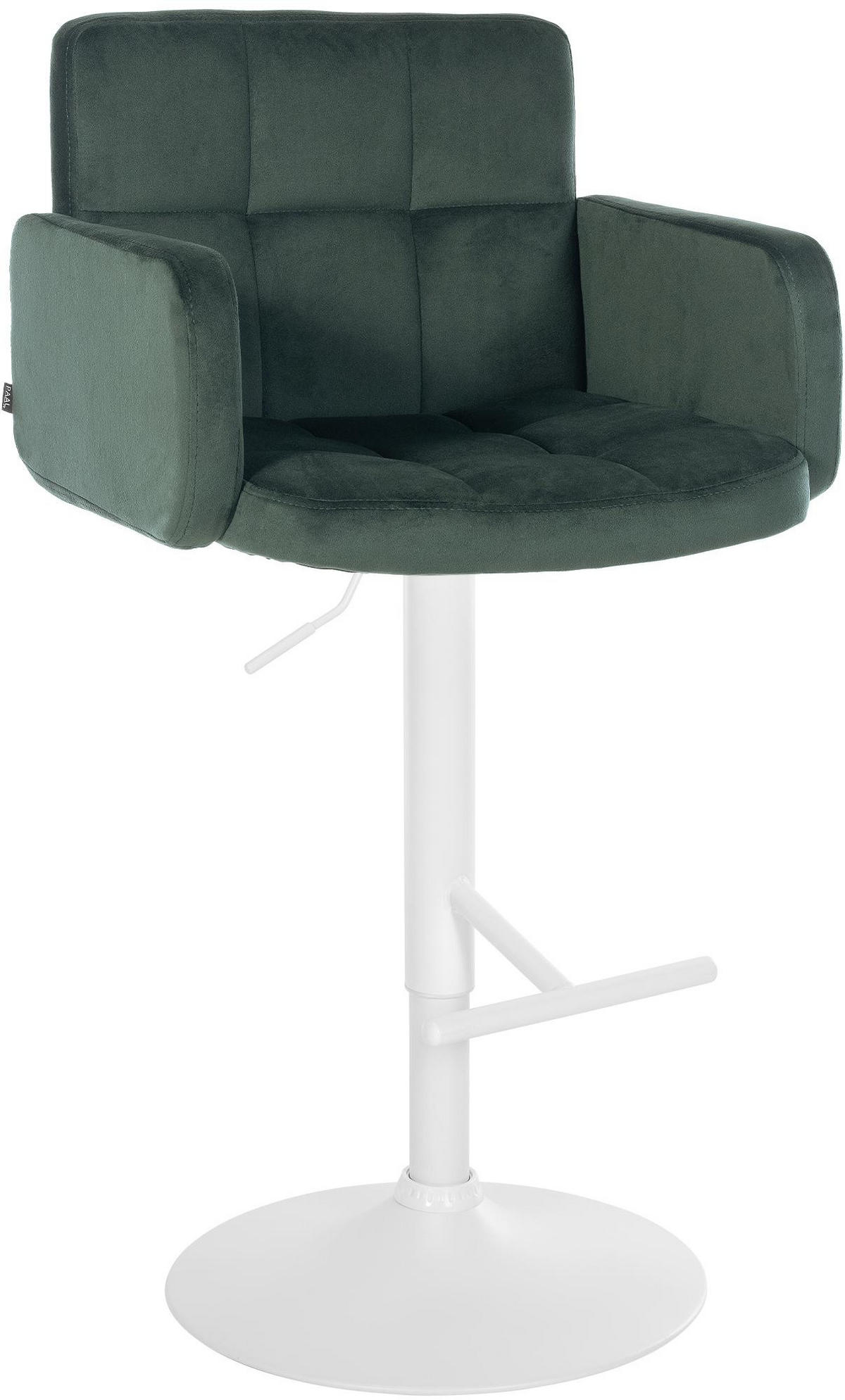 BARHOCKER Samt dunkelgrün - Dunkelgrün/Weiß, Textil/Metall (60/93/56cm) - CLP