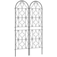 PFLANZENGITTER 2er-Set DE-13791 für Kletterpflanzen 50x180 cm Schwarz - Schwarz, Metall (1.3/180/50cm) - ComfortXL