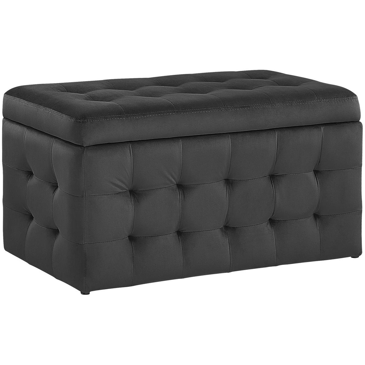 TRUHENBANK Michigan 42/72/40 cm - Schwarz, Textil (72/40/42cm) - Beliani