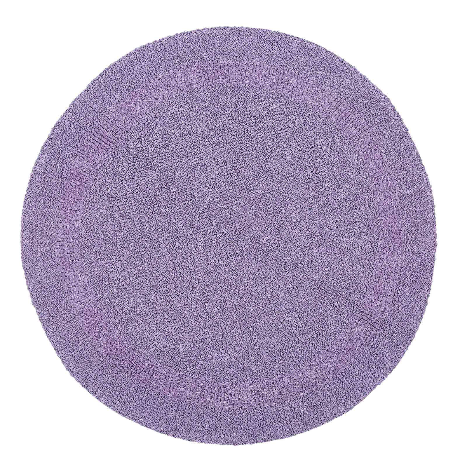 BADEMATTE 80 cm rund, 100% Baumwolle, wendbar - Flieder, Textil (80/80cm) - Homescapes
