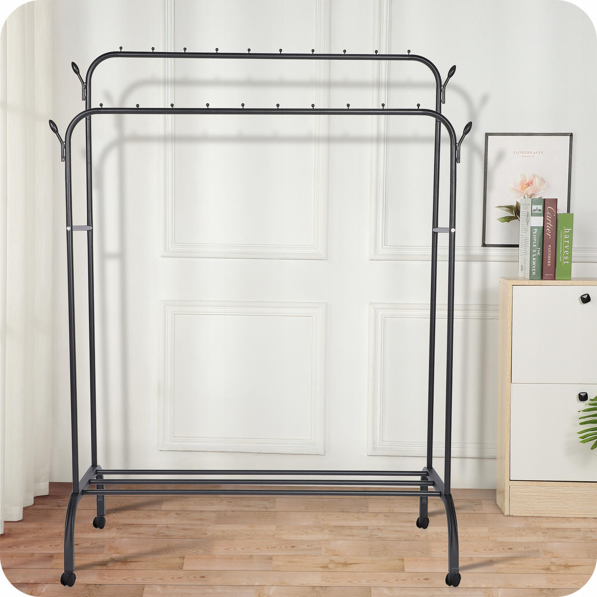 KLEIDERSTÄNDER - Schwarz, Metall (110/154/57.5cm) - KRUMAD