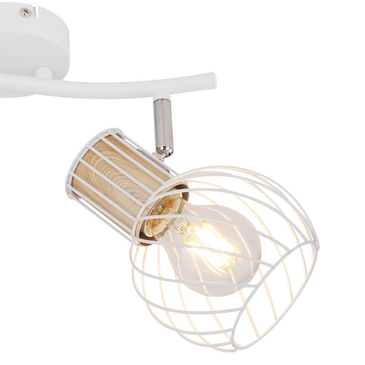 LED DECKENLEUCHTE LUISE Metall Weiß - Weiß, Metall (29.6/23/18.5cm) - Globo Lighting