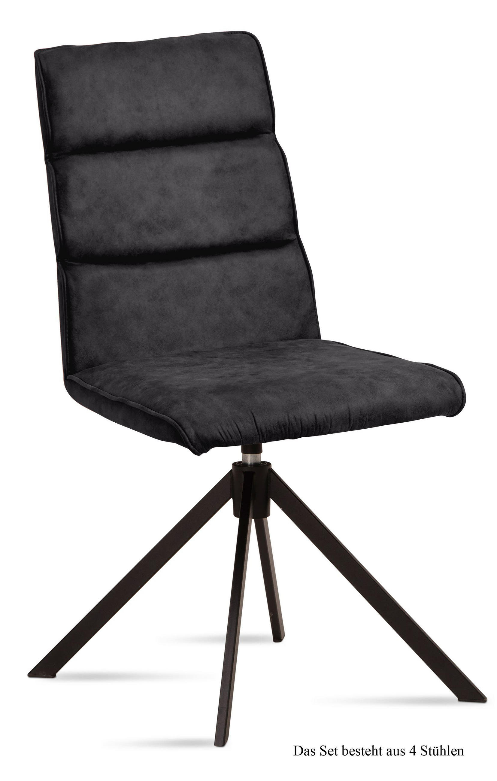 ESSZIMMERSTUHL drehbar (4er-Set) Deedea 47x92x60 Schwarz/Anthrazit - Anthrazit/Schwarz, Kunststoff (60/92/47cm) - 58aufmkessel