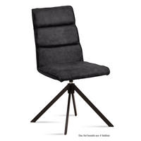 ESSZIMMERSTUHL drehbar (4er-Set) Deedea 47x92x60 Schwarz/Anthrazit - Anthrazit/Schwarz, Kunststoff (60/92/47cm) - 58aufmkessel