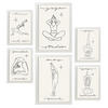 POSTER Set Mit 6 Yoga Musen 1 A3 & A4 Weißer Rahmen - Weiß, Papier (29/3/42cm) - Nacnic