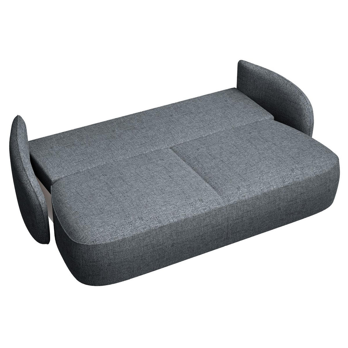 3-SITZER-SOFA Savoy Dunkelgrau mit Schlaffunktion - Dunkelgrau/Schwarz, Kunststoff/Textil (254/96/105cm) - Selsey