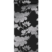 TAPETE Blumen 53 cm x 10.05 m - Schwarz, Papier (53/1000cm) - Origin Wallcoverings