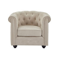 SESSEL mit gerader Rückenlehne - 1 Person - stoff - beige Chesterfield - Beige, Textil (82/72/78cm) - Vente-Unique