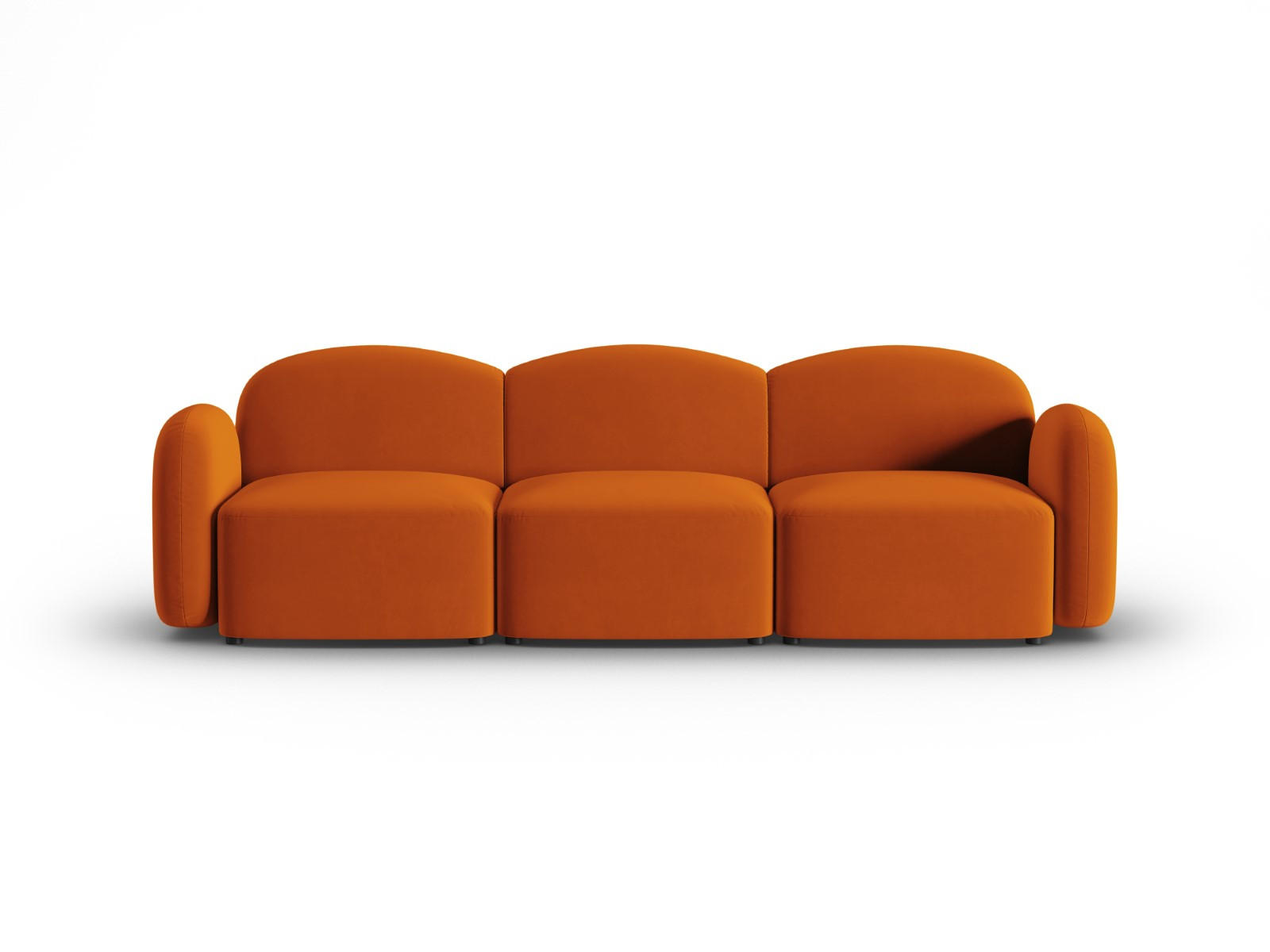 SOFA Blair aus Samt terrakotta 3 Sitzplätze - Terra cotta, Textil (87/80/272cm) - Micadoni