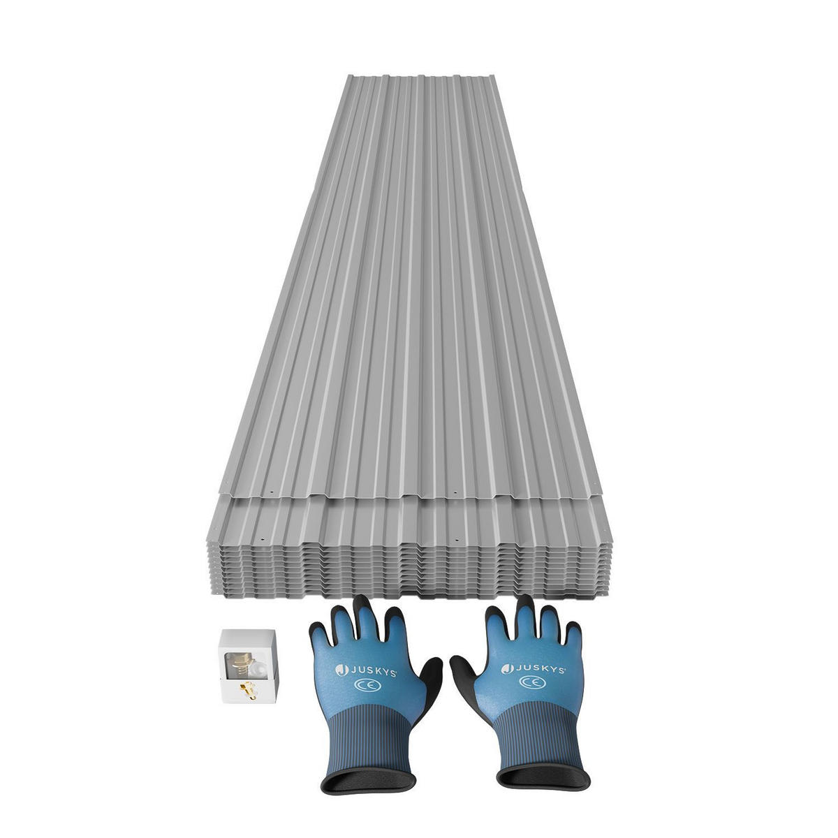 PROFILBLECH Grau 129x45 cm 12er-Set - Grau, Metall (45/129cm) - Juskys
