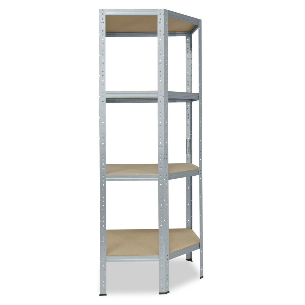 ECKREGAL HOME 155x80x50 cm in verzinkt mit 4 Böden und 175 kg Traglast pro Boden - Silberfarben, Metall (80/155/50cm) - shelfplaza