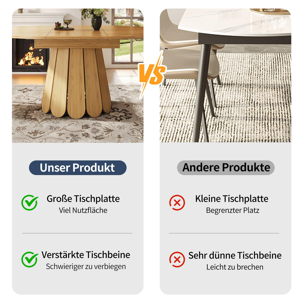 ESSTISCH 118/118/76,8 cm Naturholz Optik ausziehbar auf 158 cm aus MDF mit Stauraum für Einlegeplatte - Naturfarben, Holzwerkstoff (158/118/76cm) - OKWISH