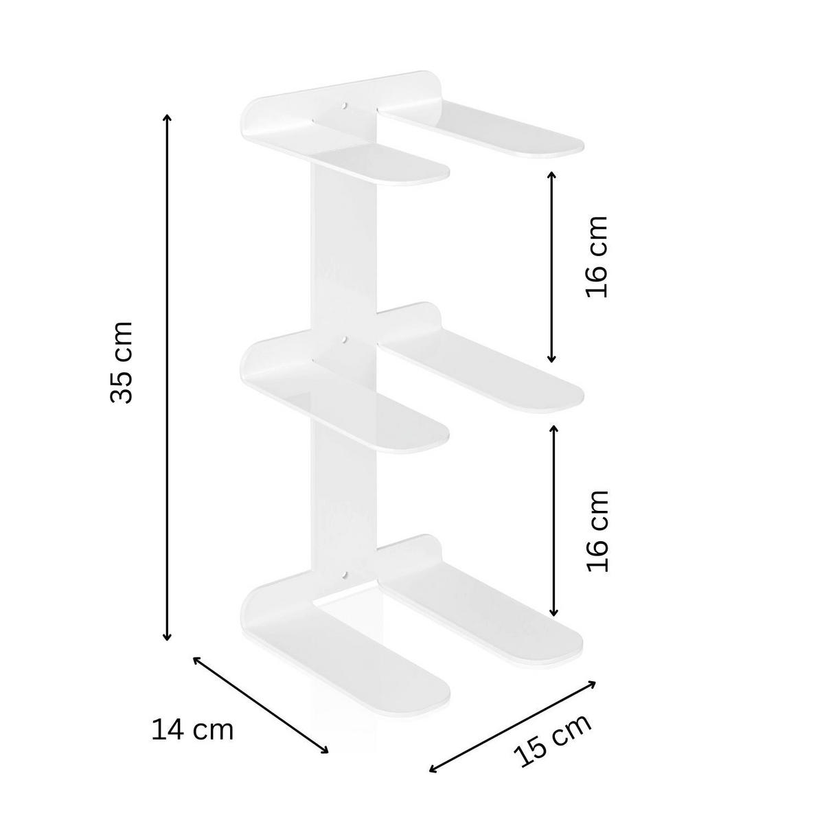 METALL Schweberegal Prosa 2er Set - Weiß, Metall (15/35/14cm) - kommodly