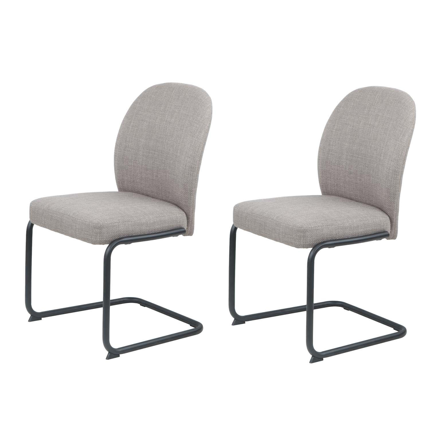 SCHWINGSTUHL 2 Stück Karen II - Schlamm - Schlammfarben/Schwarz, Textil/Metall (53/90/62cm) - Hela Vertriebs GmbH
