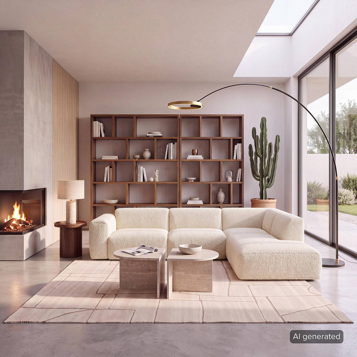 3-SITZER ECKSOFA mit Recamiere - Beige/Schwarz, Kunststoff/Textil (295/231cm) - home24