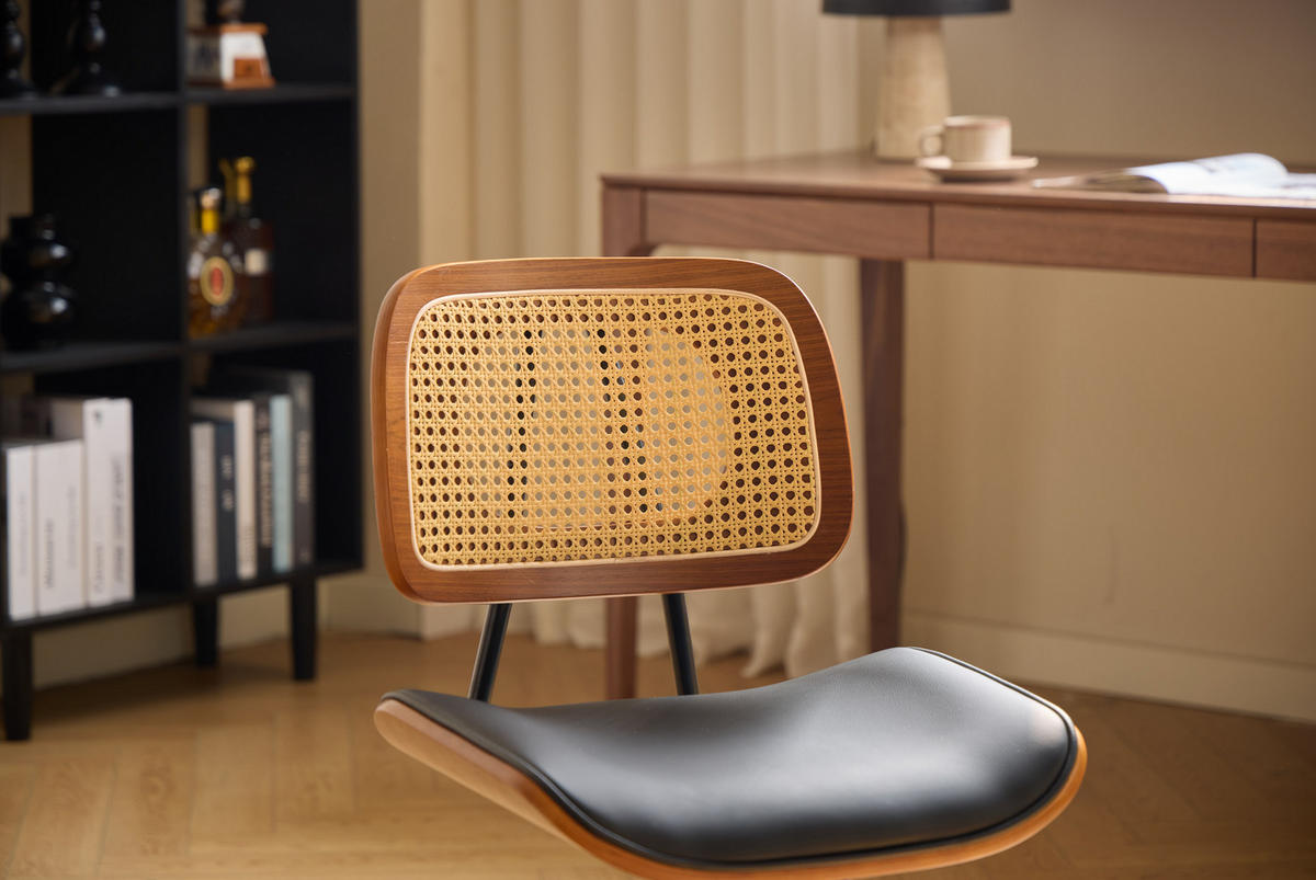 DREHSTUHL Stoff Schwarz - Schwarz, Textil (49/85/52.5cm) - Nordlys